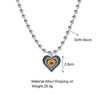 iF ME Vintage Colorful Multiple Love Heart Necklace Pendant for Women Girl Silver Hiphop Punk Long Beads Chain Necklaces Jewelry