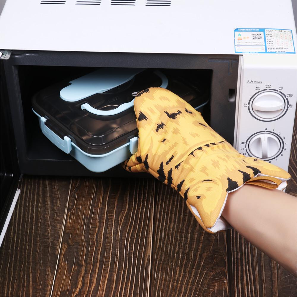 Baking Non-Slip Anti-Scalding Oven Mitts Cat Paws Cartoon Animal Insulation Gloves