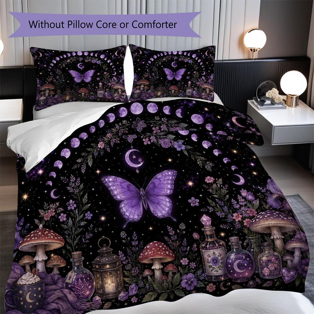 1PC Halloween theme pattern Bedding Quilt Set Quilt Cover Pillowcase Home Decoration Birthday Gift (1 * duvet cover + 2 * pillowcase, without core)