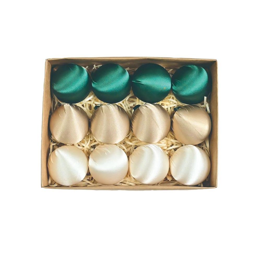 

12pcs 6cm Hanging Ball Ornaments Glossy Velvet Christmas Gifts Ball Indoor Outdoor Use Style 8