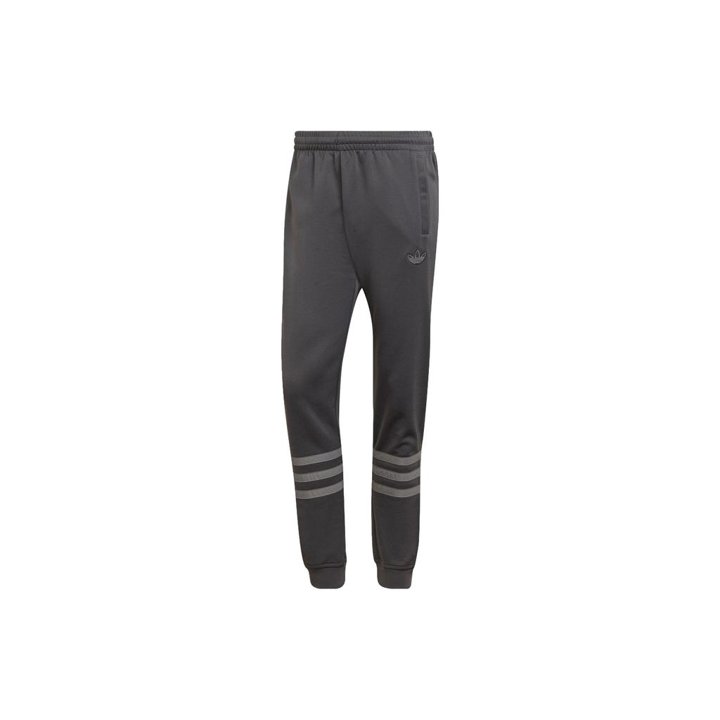 Adidas Color Block Stripe Joggers Men Bottoms Dark-Grey HE4690