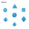 7 Pcs Blue White Rotary Cyclone Metal Dice Hollow Metal Polyhedral Dice Set Suitable for Role-Playing RPG  Board Game Card Game