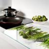 Glass Kitchen Serving Board with Herb String Graphics 80x52 Cm