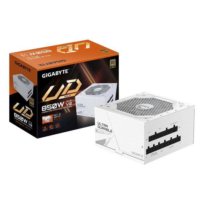 Bloc d'alimentation modulaire - GIGABYTE - UD850GM PG5 V2 ICE - 80 PLUS Gold - PCIe Gen 5.1 - ATX 3.1