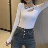 Women's Slim Fit Long Sleeve Autumn Black T-Shirt, 2025 Design