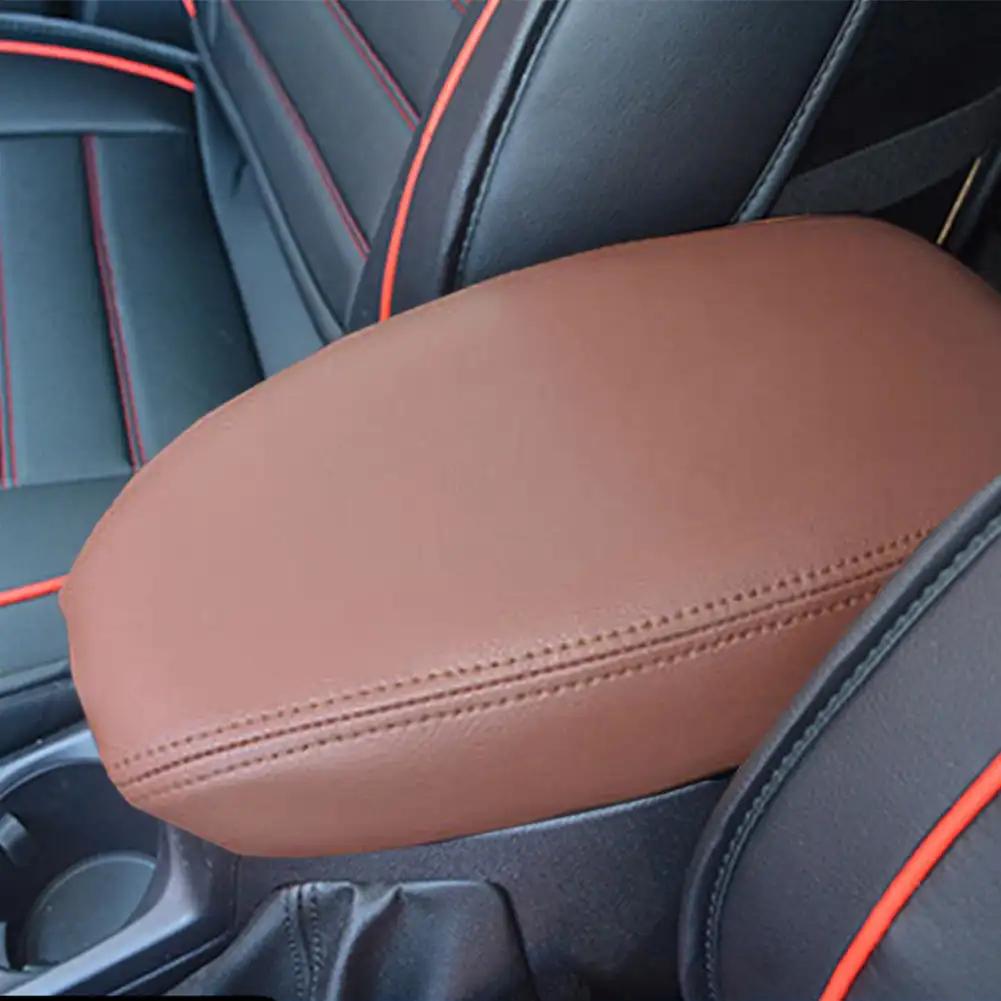 

Бокс подлокотника автомобиля Крышка центральной консоли Накладка подлокотника Аксессуары для интерьера Чехол из микрофибры для Ford Escort 2015-2019 коричневый