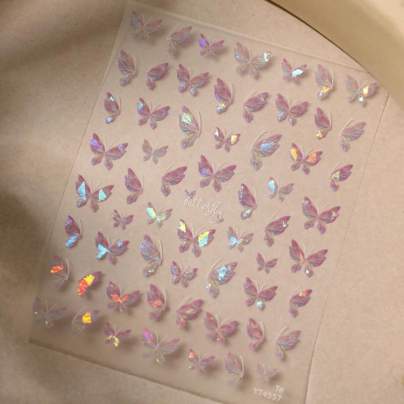 

Багаторазові самоклеючі пластикові наклейки для нігтів з блискітками на тему фантастичних тварин, з святковими подарунками