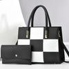 Fashion Color Blocked Checkered Pattern Women Casual Shoulder Bag For Daily Use