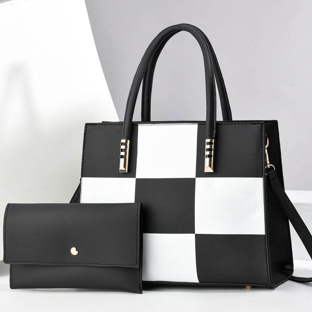Fashion Color Blocked Checkered Pattern Women Casual Shoulder Bag For Daily Use