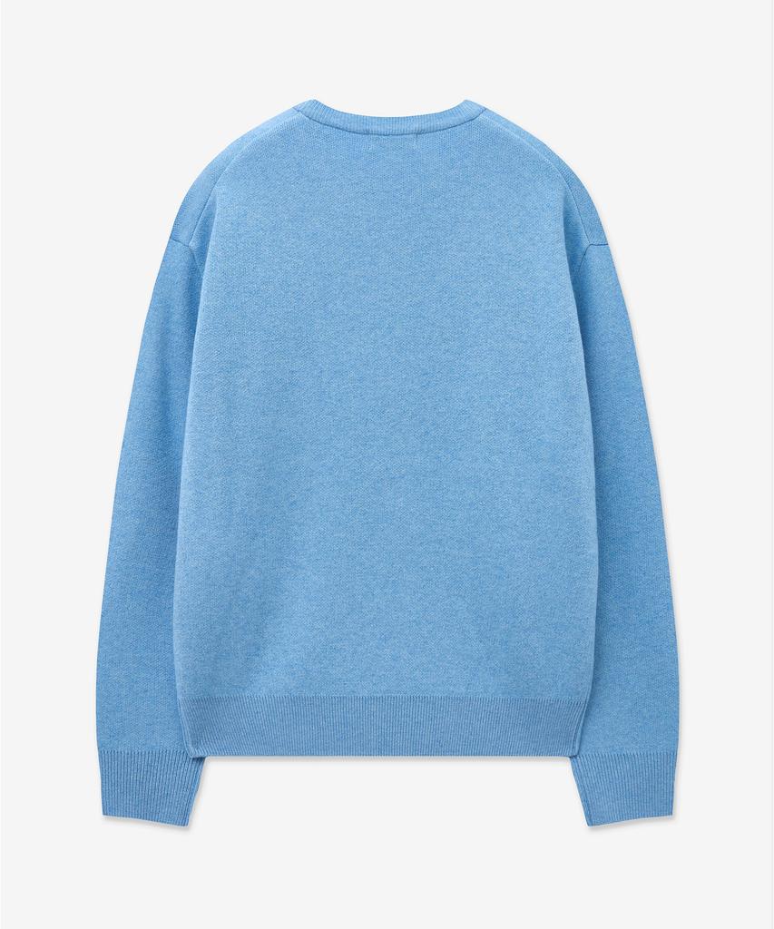 Tienjiti Wool Blended Round Neck Sweater (Melange Blue) Tnsw5F105B2