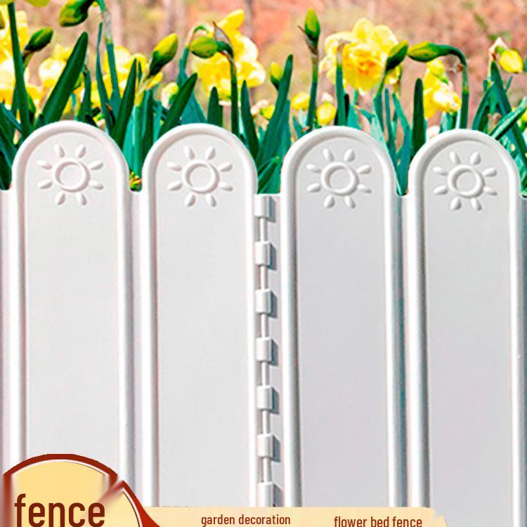 Plastic Garden and Flower Bed Edging Fence: Small Railing for Vegetable Gardens and Lawns