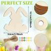 24-Pack Wooden Rabbit Pendants,Easter Bunny Hanging Ornaments,DIY Crafts&Home Decor,Manufactured Wood, Easter Party Supplies