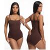 Solid Color Seamless Strappy One Piece Tummy Control Body Shaper For Women