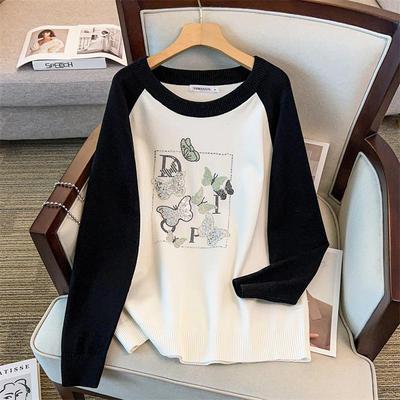 Plus Size Women's Raglan Sleeve Sweater, Bust 150-160 Cm
