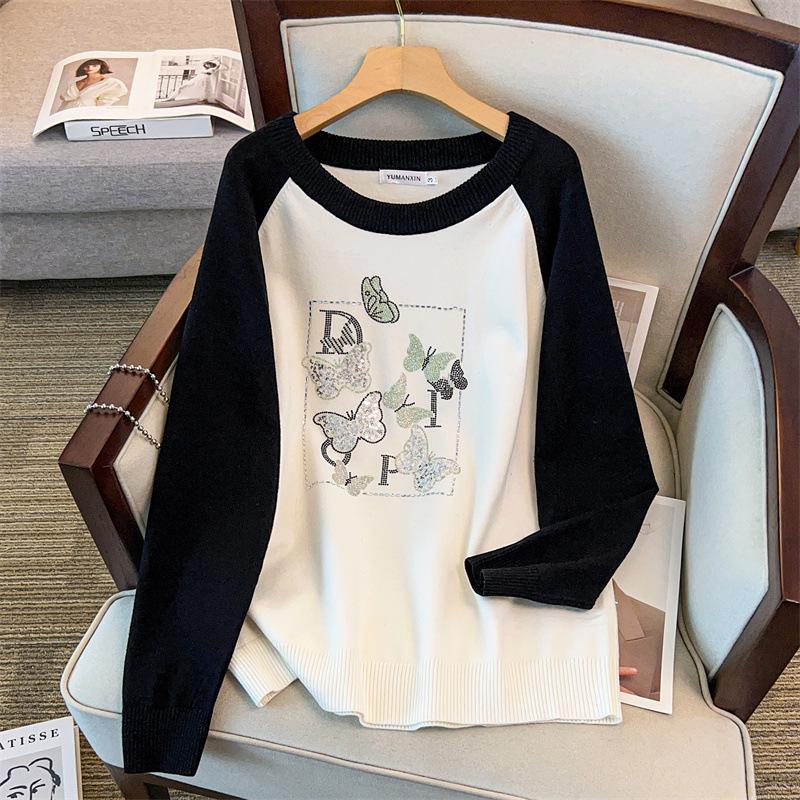 

Plus Size Women s Raglan Sleeve Loose Sweater, Bust 150/160, Style 8018 7XL розовый