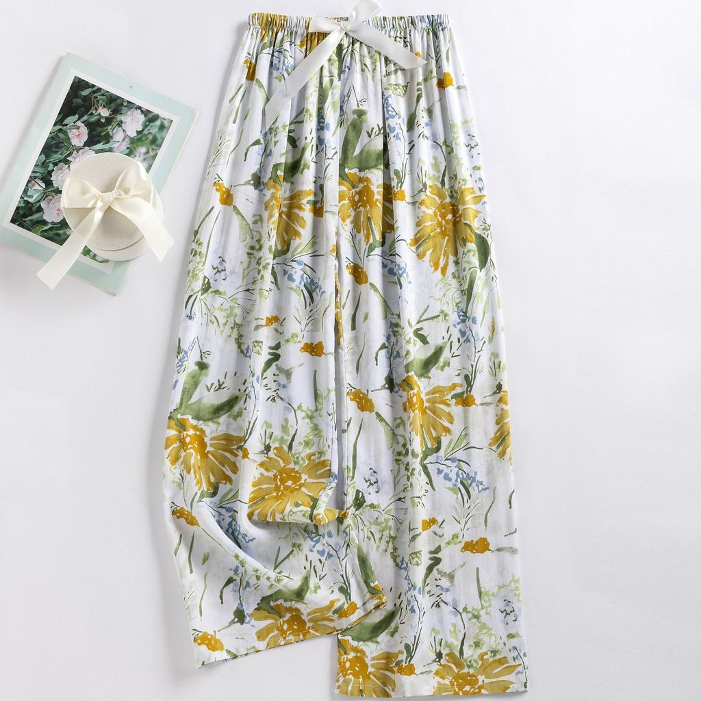 Cotton Silk Pajama Pants for Women, New Summer Style, Thin Cotton Casual Pants, Can Be Worn Outside, Large Size Home Pants