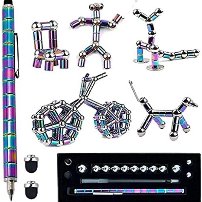 Toy Pen, Decompression Magnetic Metal Pen, Eliminate Pressure Fidget Gadgets, Multifunction Writing Magnet Ballpoint Pen, Gift for Friendss