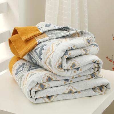 Freizeitdecke, 100 % Baumwolle, Gaze, Geometrie, Sofa-Handtuch, Sommer, Einzel- und Doppelschlafdecke, weiche, kühle Steppdecke, Boho-Bettbezug