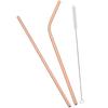 2pcs Stainless Steel Straight Bend Straw Set Fruit Juice Milkshake Cocktail Straw Pearl Milk Tea Drinking Straw Bar Accessories