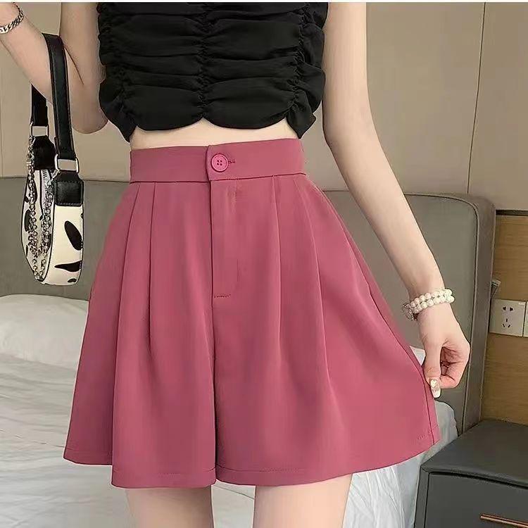 

Pleated Wide-Leg Women s Summer Shorts in Pitaya - High-Waist, Slimming, Loose Fit, Versatile Casual Wear S (Recommended 80-90 jin)