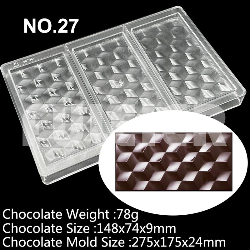 Polycarbonat Schokoladenformen Quadratisch Rund Süßigkeiten Süßwarenriegel Form Backen Kuchen BonBon Süßwarenwerkzeuge Backzubehör