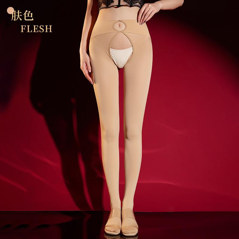 

Velvet Base Stockings for Womenfolk Deep Crotch Seamless Pantyhose Autumn Winter 12 Lycra Black Silk Beautiful Legs Bare Leg Artif open crotch