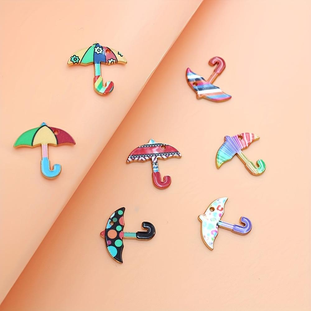 5/10/20pcs Umbrella Jewelry Alloy Enamel Jewelry Pendant Cute and Colorful Bulk Jewelry Bracelet Necklace Earrings DIY Craft Supplies