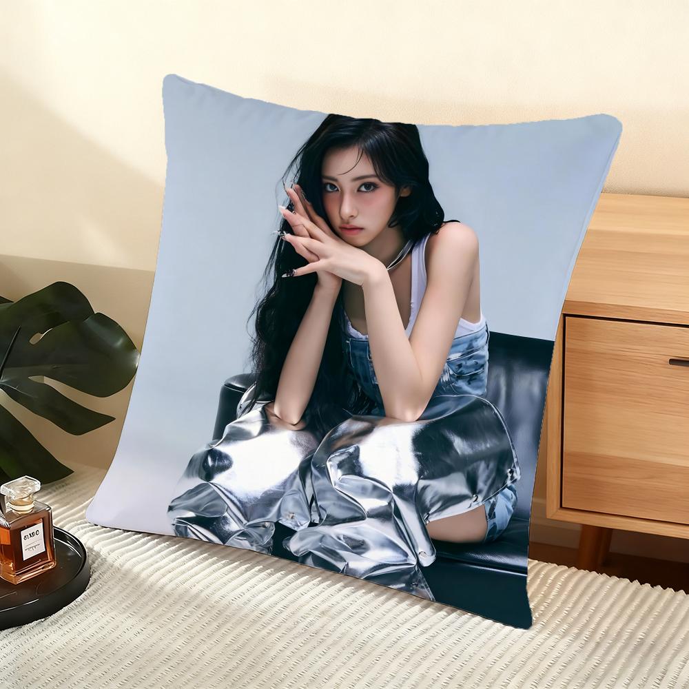 Korea Hot Girls Group Meowv Cushion Cover Silky Short Plush Home Sofa Cushion Cover - Invisible Zipper Home Decoration