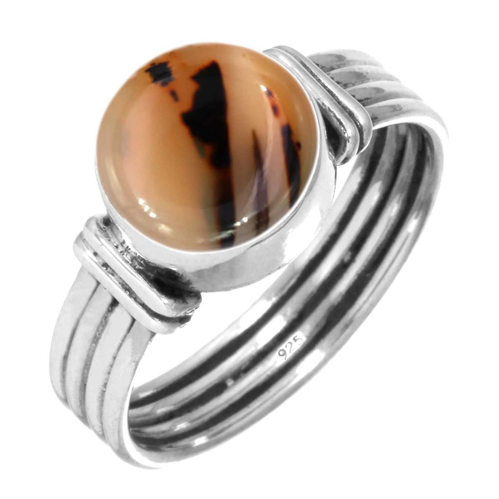 925 Sterlingsilber Ring Damen Edelstein Handgefertigter Schmuck Muttertagsgeschenk Mookait Montana Achat Moosachat Stachelige Auster Rhodonit Shivaauge Vintage