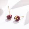 Sweet Temperament Persimmon Earrings: Exquisite Tiny Autumn Fashion Ear Ornaments for Brightening Skin