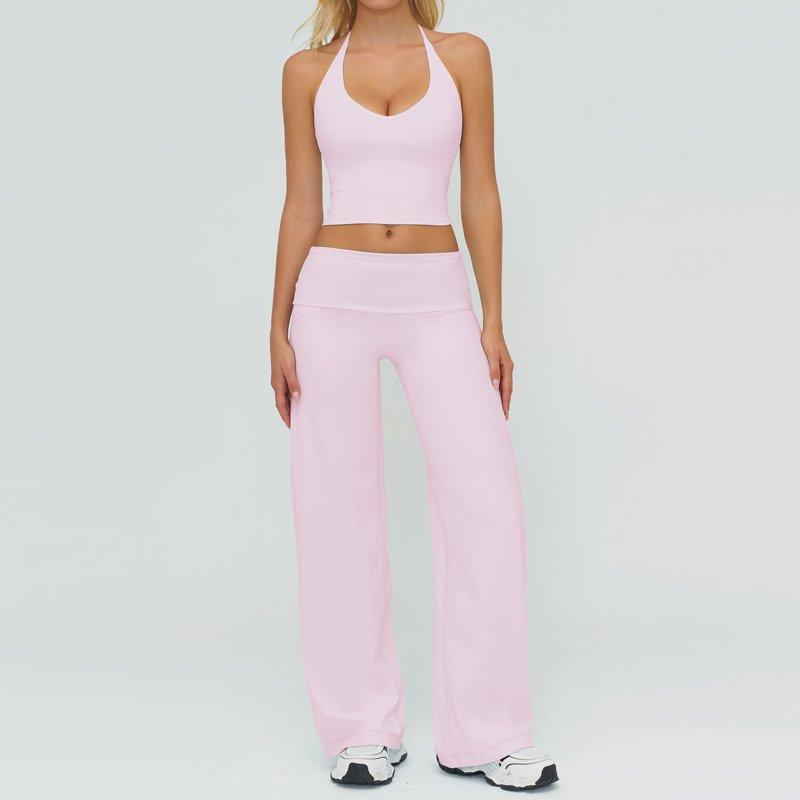 Women's Tracksuit Fitness Suit Two Piece Yoga Sets Women Sportswear Workout Sports Bra High Waist Flared Pant Gym Clothing