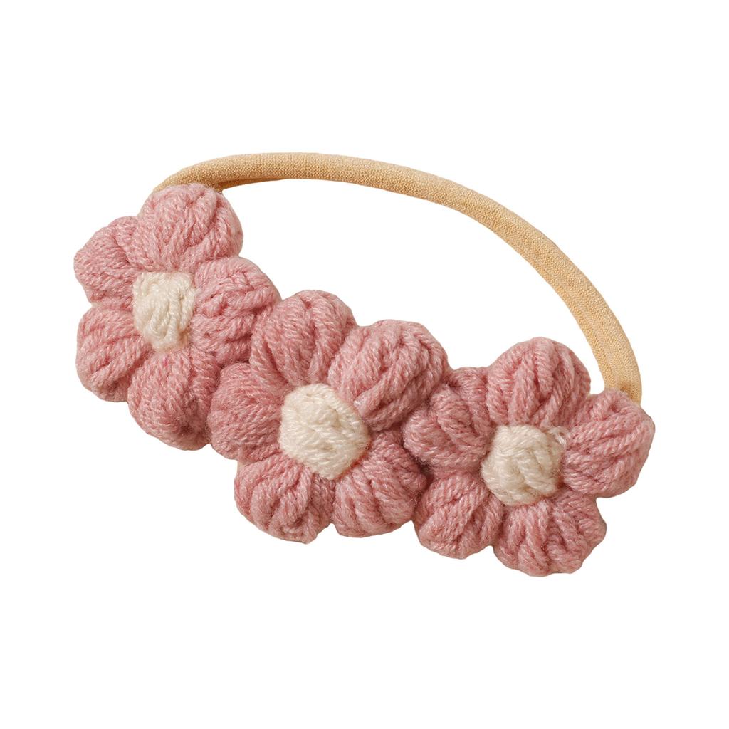 Gestricktes Stirnband mit Blumenanhänger für 100-Tage-Fotografie Weich und sicher Atmungsaktiver Babyschmuck Requisiten für Fotoshootings