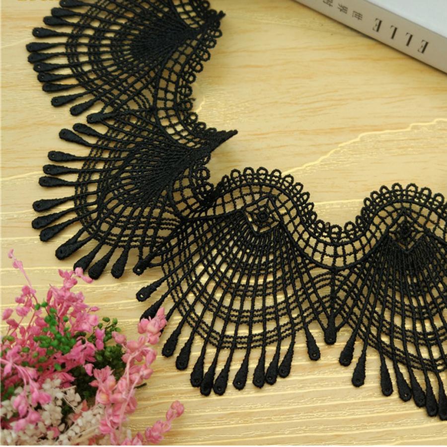 

1 ярд/91см Черный Белый Ракушки Волны Вышитое Кружево Отделка Лента Ткань Шитье Рукоделие Пэчворк Ручная работа Декор 7СМ Шириной чёрный