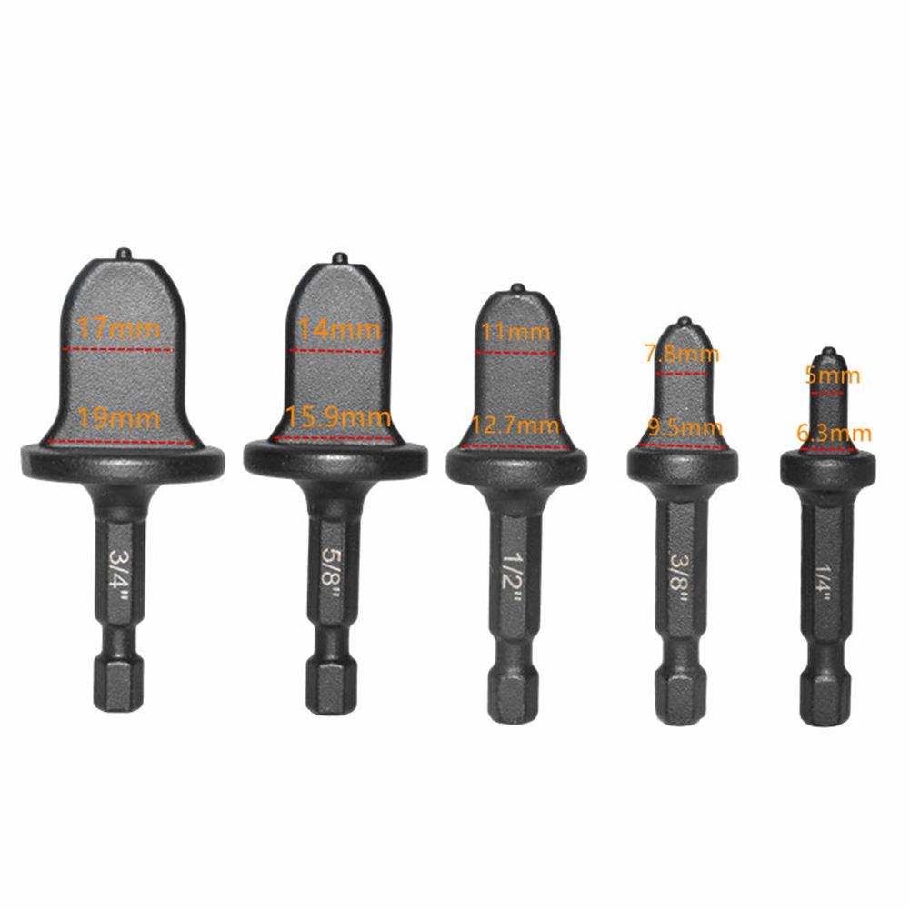11Pcs HVAC Repairing Set Swaging Tool Drill Bits with 7/8 3/4 5/8 1/2 3/8 1/4 Inch Copper Tube Expander Drill Bit