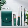 Manicure Set Nail Clippers 4 Pieces Stainless Steel Travel Nail Kit Grade Grooming Kit with Travel Case Gift for Man