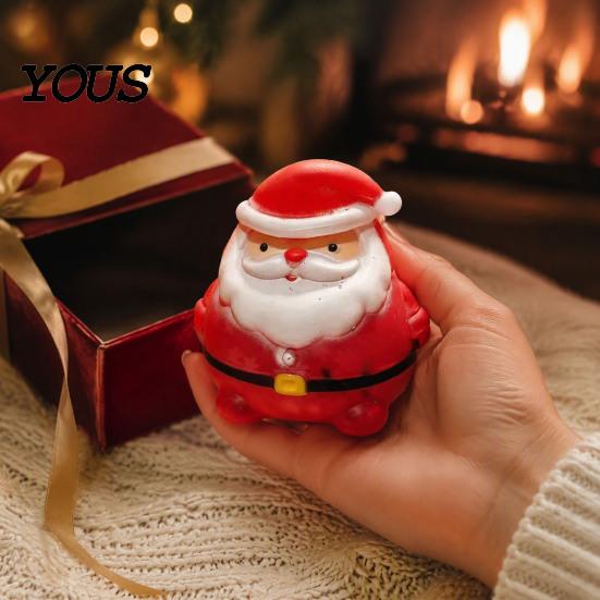 Portable Stress Balls Christmas Squeeze Toy, Santa Claus Shape Soft TPR Relief Sensory Fidget Relaxation for Adults Durable Novelty Hand Kneading Toy
