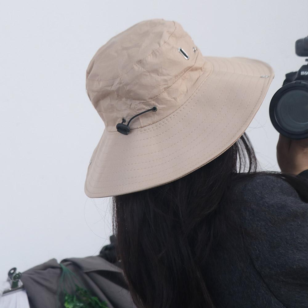 Waterproof Wide Brim Sun Hat UV Protection Drawstring Bucket Hat Men's and Women's Hat  Travel