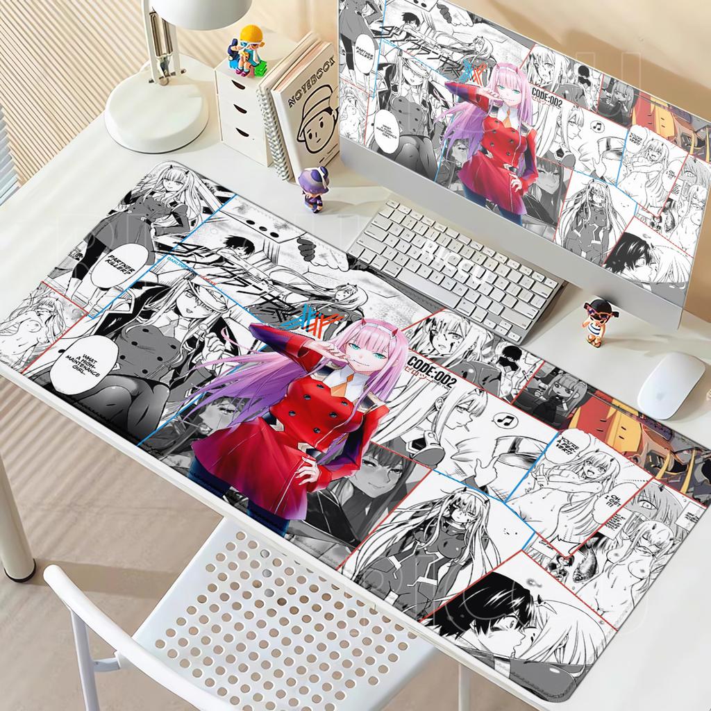 Großes Anime-Mädchen-Mauspad Darling in the FranXX 02 Gaming-Mauspad PC-Zubehör Maismatte Zero Two HD-Druck Tastatur Schreibtischmatte