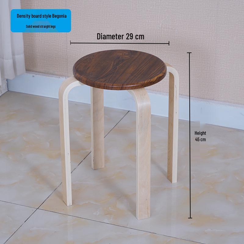 Nordischer stapelbarer Esshocker aus gebogenem Holz mit Stauraum