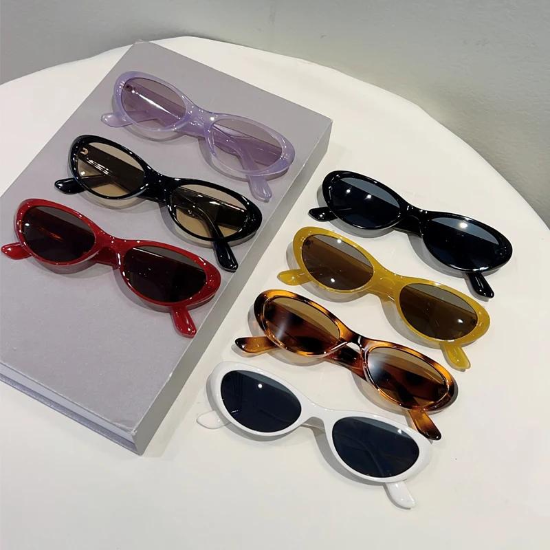 Cute Oval Sunglasses Women Fashion Vintage Candy Color Rim Shades Trendy Brand Design Travelling Decor Sun Glasses