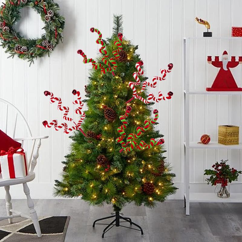 1pc Colourful Stylish Pretty Christmas Decor Tree Ornaments Party Accessories Curly Pick Branch