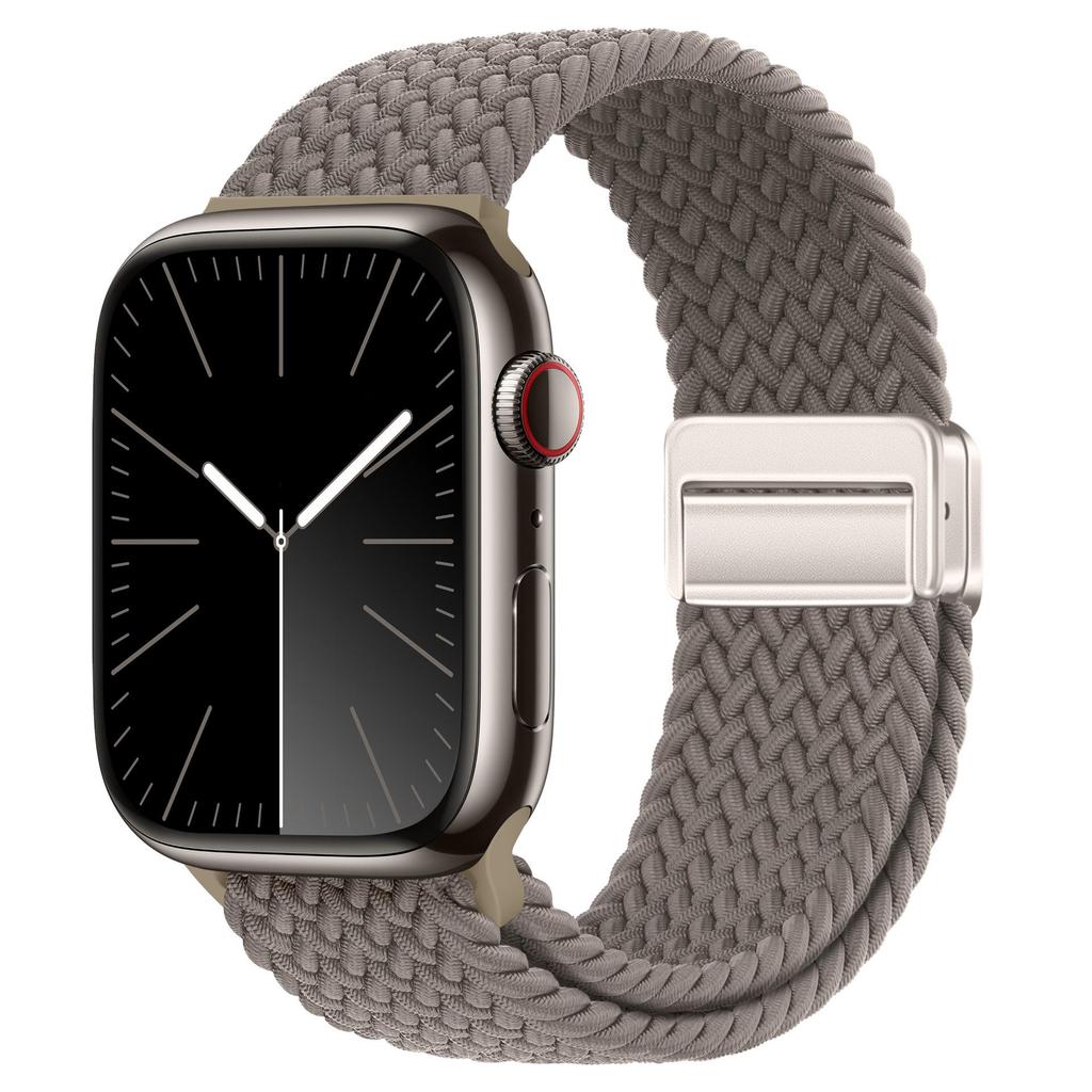 Elastisches Regenbogen-Nylon-Gewebe Apple Watch Armband mit Magnetverschluss