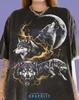 Wolf Howling Wolves Pack Of Wolves Night Spirit Comfort Colors® Tshirt, Moon Celestial Wildlife Nature Wild Animal Art Vintage Bootleg