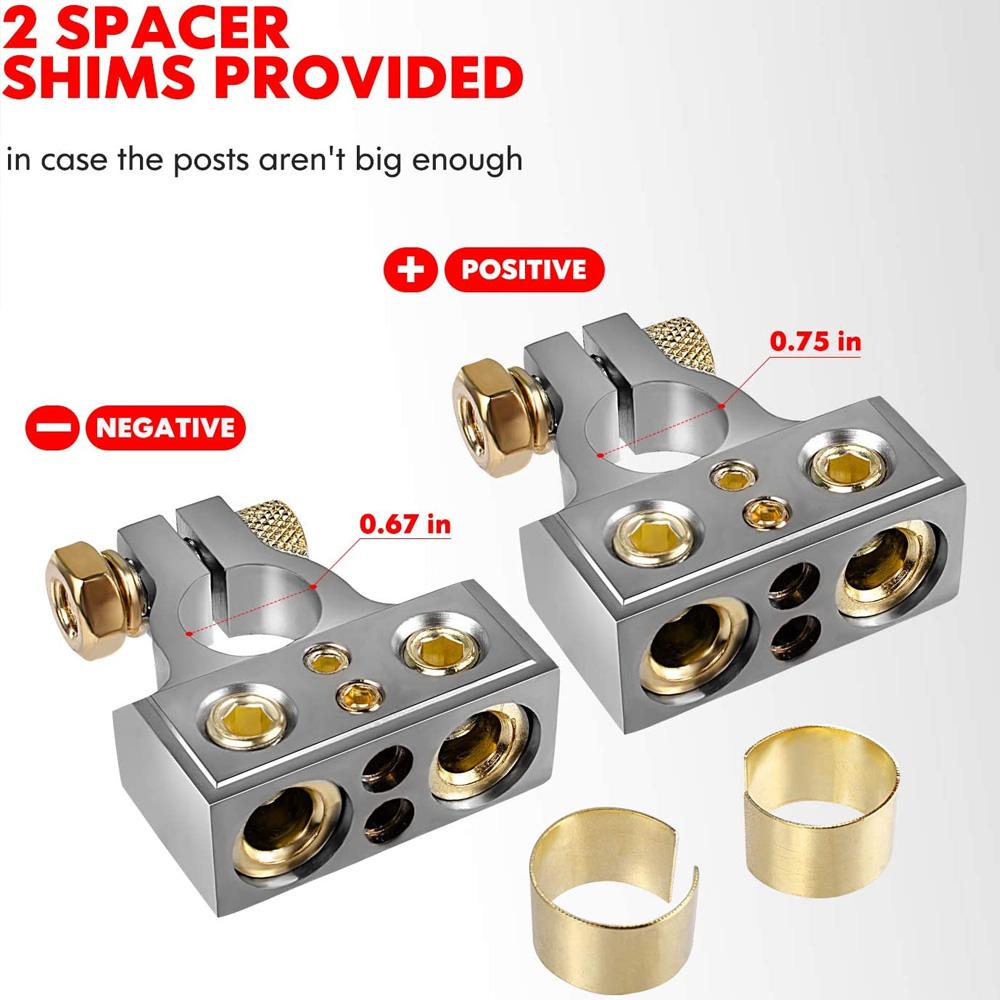 battery terminal connector positive and negative pole heavy-duty automobile 1 Pair 0/2/4/8/10 battery terminal top post