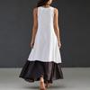 Women's Color Loose Fit Sleeveless V-Neck Maxi Dress, Casual Tank Dress