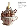 Ornament Cană Cafea Casă Acrilic Zăpadă Casă de Turtă Dulce Ornament Pom de Crăciun Decorațiune de Sărbători pentru Pom Rucsac Breloc