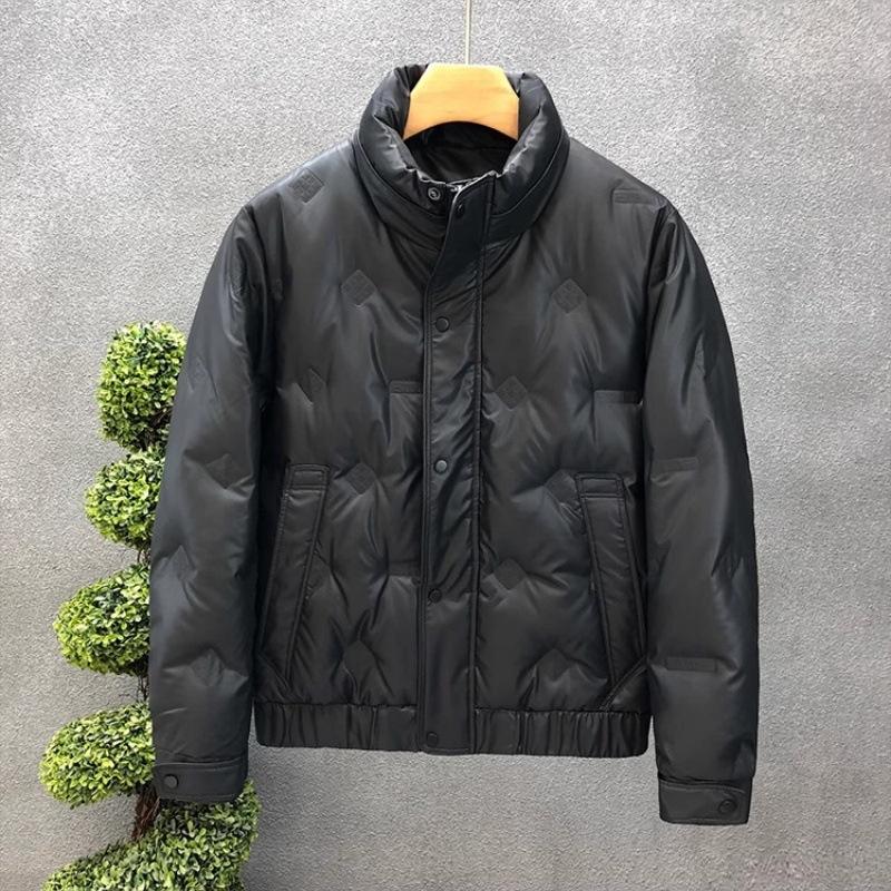 

Легкий деловой воротник-стойка, высококачественный пуховик, мужская мода, повседневный, свободный и универсальный теплый жакет, хлопковый жакет 4XL чёрный