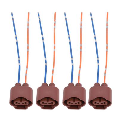 4PCS Headlight Female Socket Adapters Wiring Harness for 9006 HB4 DC12 To 24V for Fog Lamps