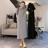 Large Size Slightly Fat MM Round Neck Loose Lazy Style Casual Versatile Embroidered Long Dress Women's Summer T-shirt Skirt