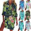 Fashion Women Spring And Summer V-neck Long Sleeve Oversized Plaid Casual Tops Shirt